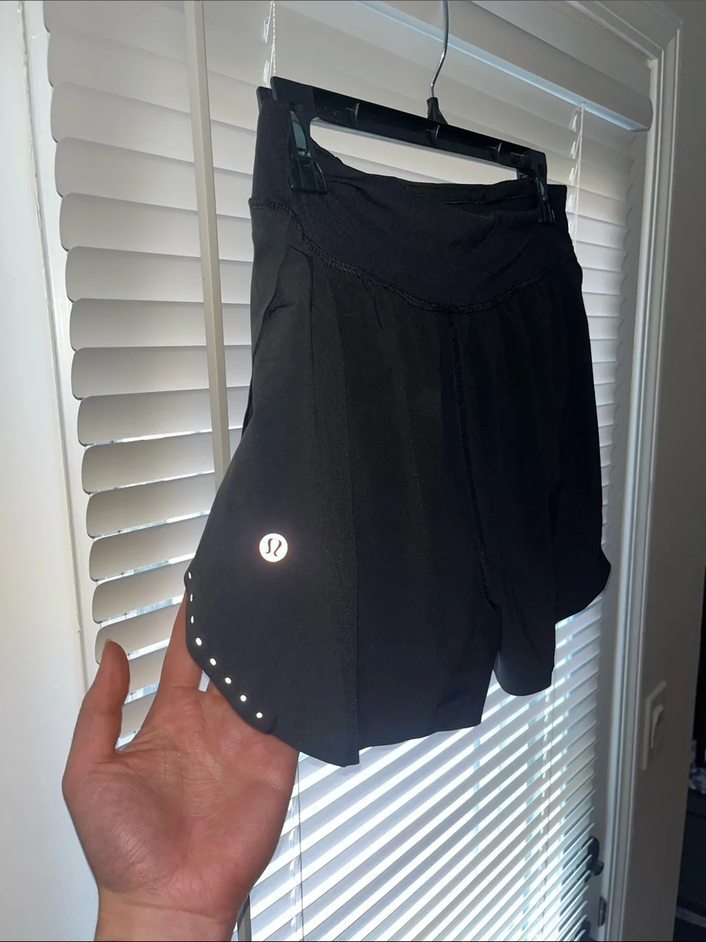 lululemon athletica Black Run Shorts with Reflective Dots